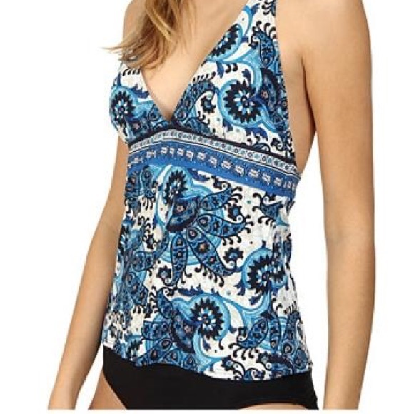 Michael Kors Other - Michael Kors Halter Tankini Tank Top Swimwear Blue Black Tan NWOT Small